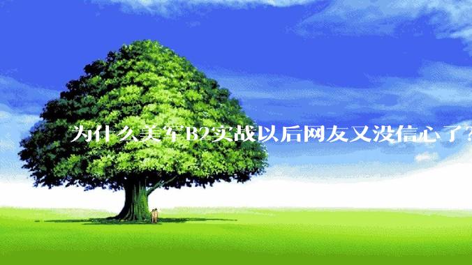 为什么美军B2实战以后网友又没信心了？